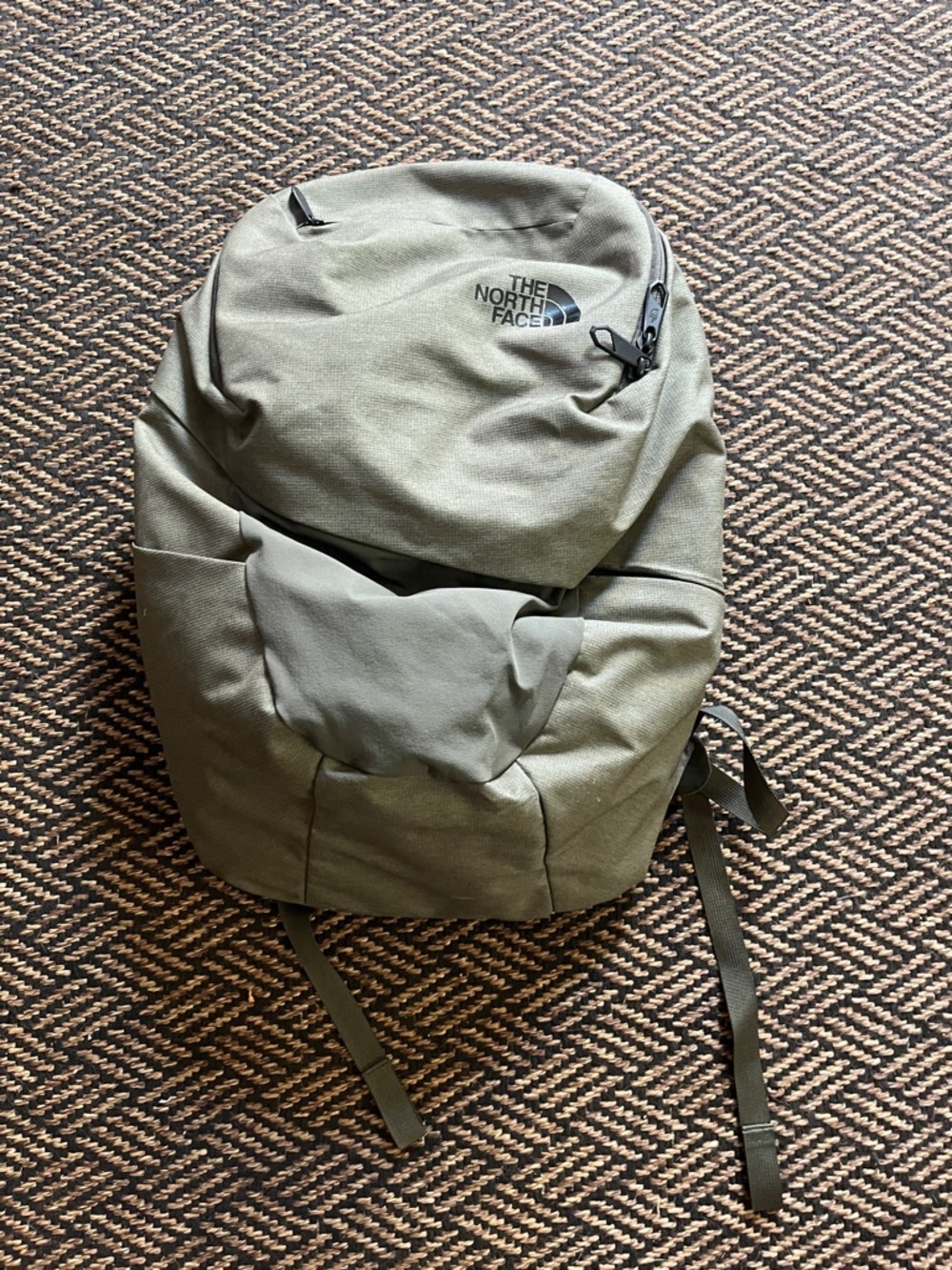 The North Face Olive Backpack with Front Pocket